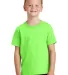 Port & Company Youth 5.4 oz 100 Cotton T Shirt PC5 Neon Green front view