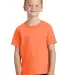 Port & Company Youth 5.4 oz 100 Cotton T Shirt PC5 Neon Orange front view