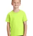 Port & Company Youth 5.4 oz 100 Cotton T Shirt PC5 Neon Yellow front view