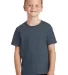 Port & Company Youth 5.4 oz 100 Cotton T Shirt PC5 Steel Blue front view