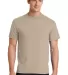 Port Company 5050 CottonPoly T Shirt PC55 in Desert sand front view