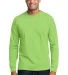 Port  Company Long Sleeve 5050 CottonPoly T Shirt  Lime front view
