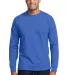 Port  Company Long Sleeve 5050 CottonPoly T Shirt  Royal front view