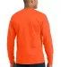 Port  Company Long Sleeve 5050 CottonPoly T Shirt  Safety Orange back view