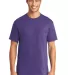 Port  Company 5050 CottonPoly T Shirt with Pocket  Purple front view