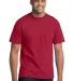 Port  Company 5050 CottonPoly T Shirt with Pocket  Red front view