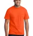 Port  Company 5050 CottonPoly T Shirt with Pocket  Safety Orange front view
