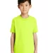 Port & Company Youth 5050 CottonPoly T Shirt PC55Y in Safety green front view