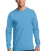 Port  Company Long Sleeve Essential T Shirt PC61LS Aquatic Blue front view