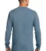 Port  Company Long Sleeve Essential T Shirt PC61LS Stonewash Blue back view
