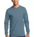Port  Company Long Sleeve Essential T Shirt PC61LS Stonewash Blue front view
