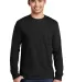 Port  Company Long Sleeve Essential T Shirt with P Jet Black front view