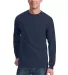 Port  Company Long Sleeve Essential T Shirt with P Navy front view