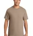 Port & Company Essential T Shirt with Pocket PC61P in Sand front view