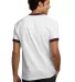 Port  Company Ringer T Shirt PC61R Wh/Ath Maroon back view