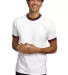 Port  Company Ringer T Shirt PC61R Wh/Ath Maroon front view