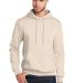 Port & Company Classic Pullover Hooded Sweatshirt  in Natural front view
