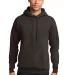 Port & Company Classic Pullover Hooded Sweatshirt  in Dk choc brown front view