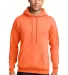 Port & Company Classic Pullover Hooded Sweatshirt  in Neon orange front view