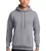 Port & Company Classic Pullover Hooded Sweatshirt  in Silver front view