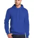 Port & Company Classic Pullover Hooded Sweatshirt  in True royal front view