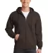 Port  Company Classic Full Zip Hooded Sweatshirt P Dk Choc Brown front view