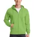 Port  Company Classic Full Zip Hooded Sweatshirt P Lime front view