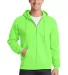 Port  Company Classic Full Zip Hooded Sweatshirt P Neon Green front view