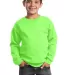 Port & Company Youth Crewneck Sweatshirt PC90Y Neon Green front view