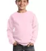 Port & Company Youth Crewneck Sweatshirt PC90Y Pale Pink front view