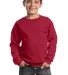 Port & Company Youth Crewneck Sweatshirt PC90Y Red front view