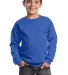 Port & Company Youth Crewneck Sweatshirt PC90Y Royal Blue front view