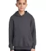 Port  Company Youth Pullover Hooded Sweatshirt PC9 Charcoal front view