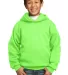 Port  Company Youth Pullover Hooded Sweatshirt PC9 Neon Green front view