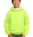 Port  Company Youth Pullover Hooded Sweatshirt PC9 Neon Yellow front view