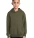 Port  Company Youth Pullover Hooded Sweatshirt PC9 Olive Drab Grn front view