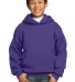 Port  Company Youth Pullover Hooded Sweatshirt PC9 Purple front view