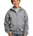 Port & Company Youth Full Zip Hooded Sweatshirt PC in Ath heather front view
