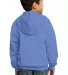 Port & Company Youth Full Zip Hooded Sweatshirt PC in Carolina blue back view