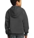 Port & Company Youth Full Zip Hooded Sweatshirt PC in Dark hthr grey back view