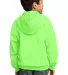 Port & Company Youth Full Zip Hooded Sweatshirt PC in Neon green back view
