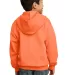 Port & Company Youth Full Zip Hooded Sweatshirt PC in Neon orange back view