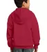 Port & Company Youth Full Zip Hooded Sweatshirt PC in Red back view