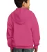 Port & Company Youth Full Zip Hooded Sweatshirt PC in Sangria back view