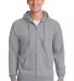 Port  Company Ultimate Full Zip Hooded Sweatshirt  Ath Heather front view