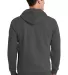 Port  Company Ultimate Full Zip Hooded Sweatshirt  Charcoal back view