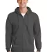 Port  Company Ultimate Full Zip Hooded Sweatshirt  Charcoal front view