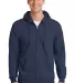 Port  Company Ultimate Full Zip Hooded Sweatshirt  Navy front view