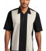 Port Authority Retro Camp Shirt S300 in Black/lt stone front view