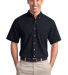 Port Authority Short Sleeve Twill Shirt S500T in Classic navy front view